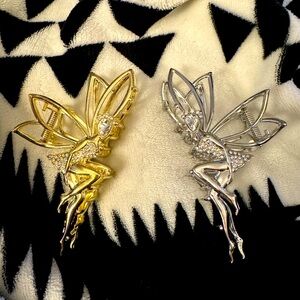 Fairy Hair Clips - Metal and Acrylic Rhinestone - your choice of Gold or Silver